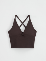 Shape Seamless Cross Back Bralette in Chocolate