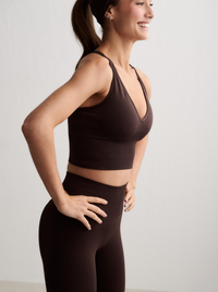 Shape Seamless Cross Back Bralette in Chocolate