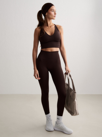 Shape Seamless Cross Back Bralette in Chocolate