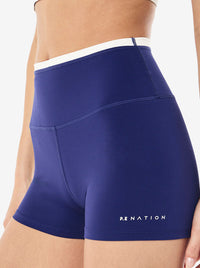 Vita 2.5" Bike Short in Bright Navy & Whisper White