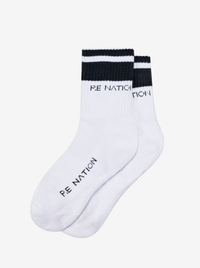 Homage Sock in White & Dark Navy