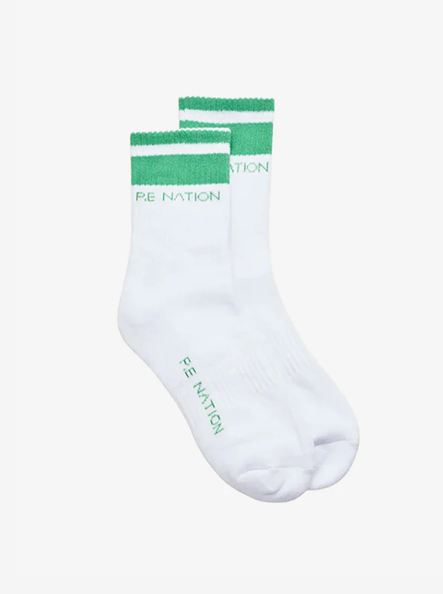 Homage Sock in Optic White & Kelly Green