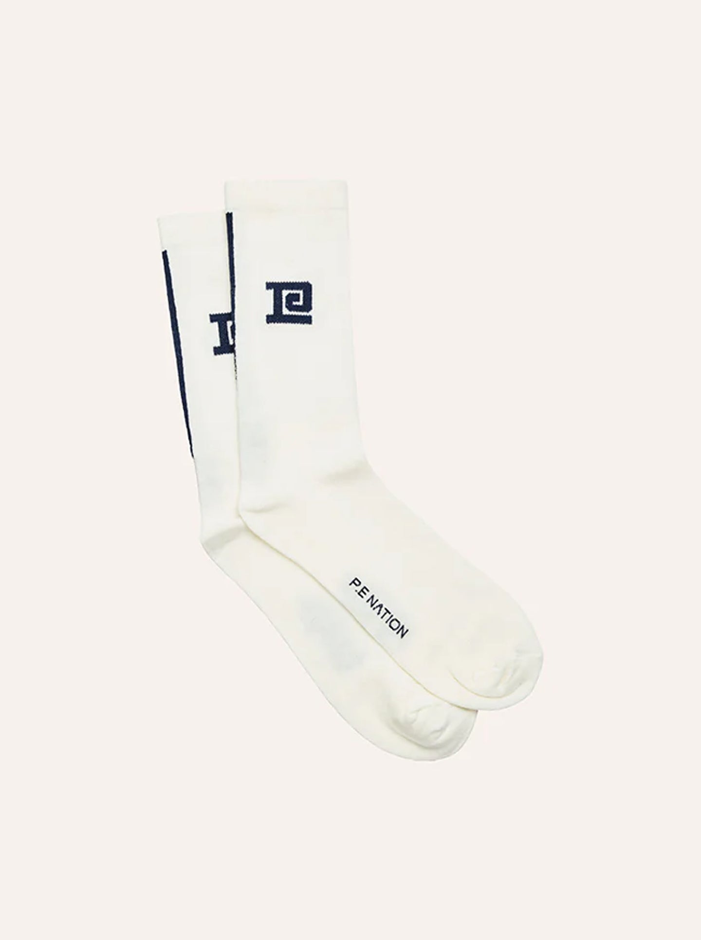 Medley Sock in Whisper White & Dark Navy