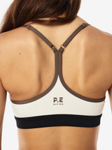 Signature Sports Bra in Whisper White & Walnut