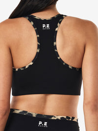 Stellar Sports Bra in Black & Leopard Print