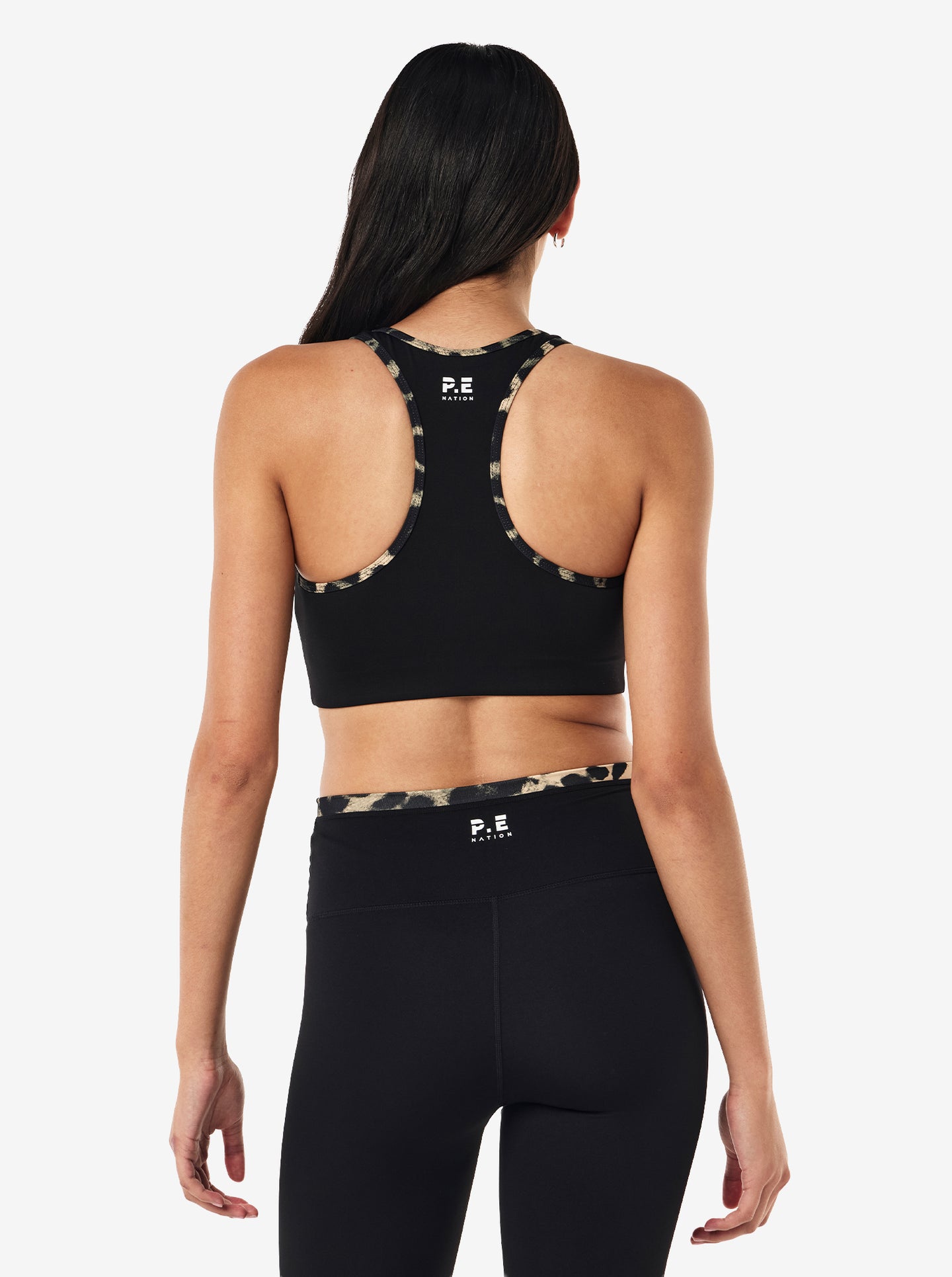 Stellar Sports Bra in Black & Leopard Print