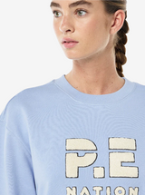 Heads Up Boucle Sweat in Dusty Blue
