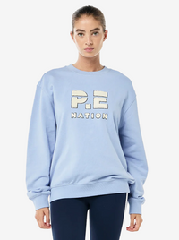 Heads Up Boucle Sweat in Dusty Blue