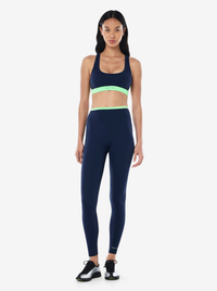 Vita Full Length Leggings in Dark Navy & Kiwi Green