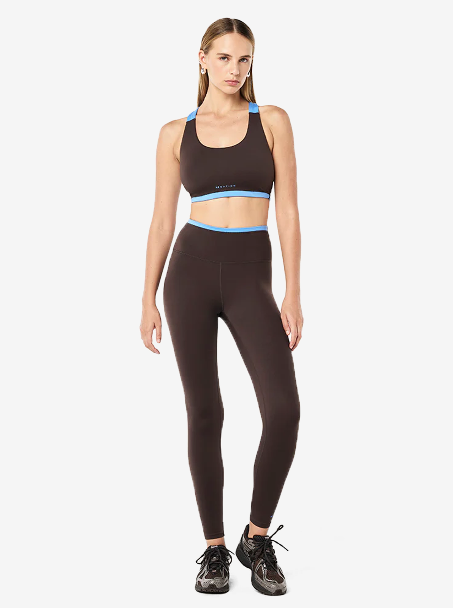 Vita Full Length Legging in Coffee & Marina