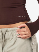 Foundation Long Sleeve Tee in Mahogany