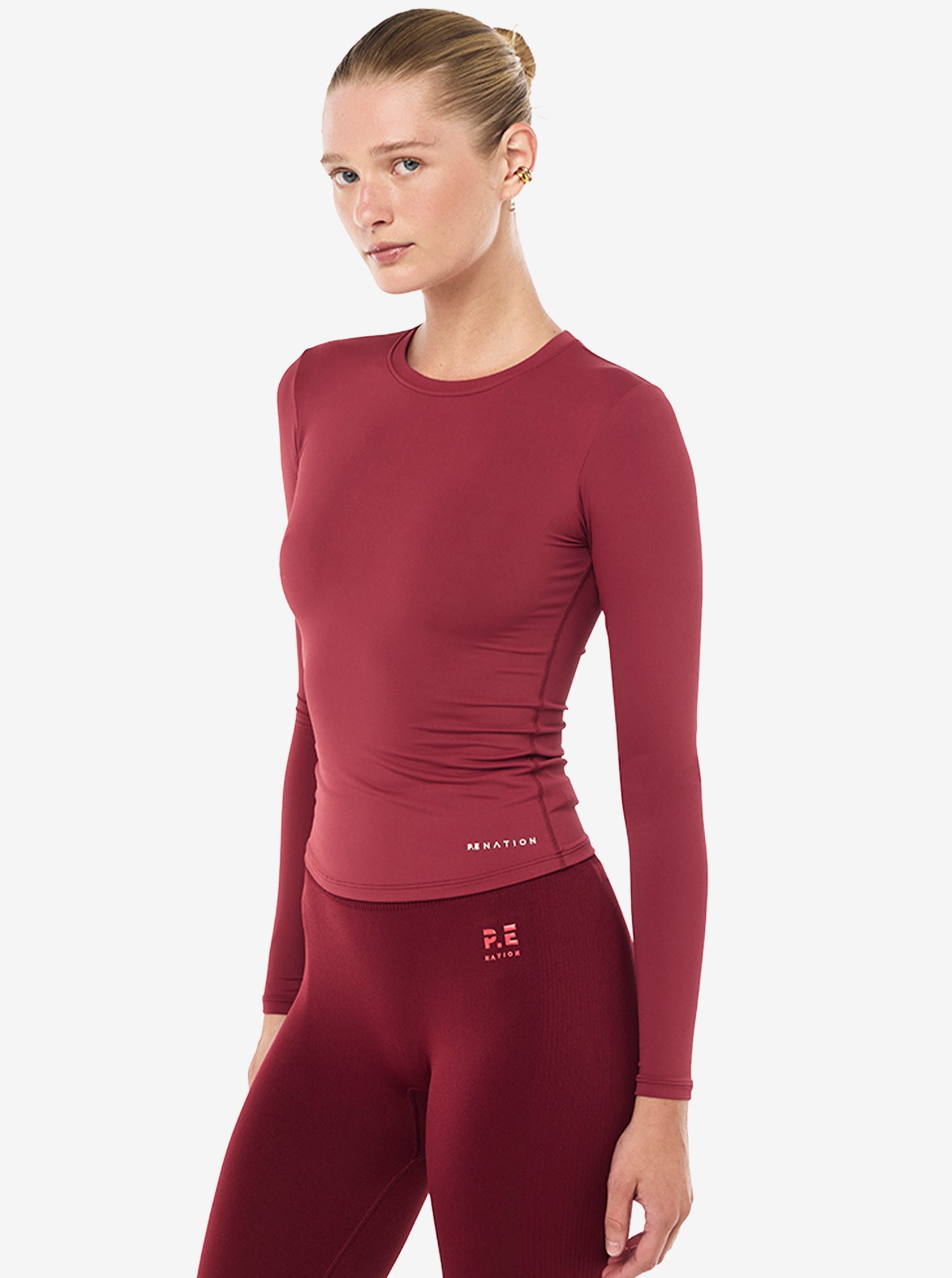 Foundation Long Sleeve Top in Cabernet