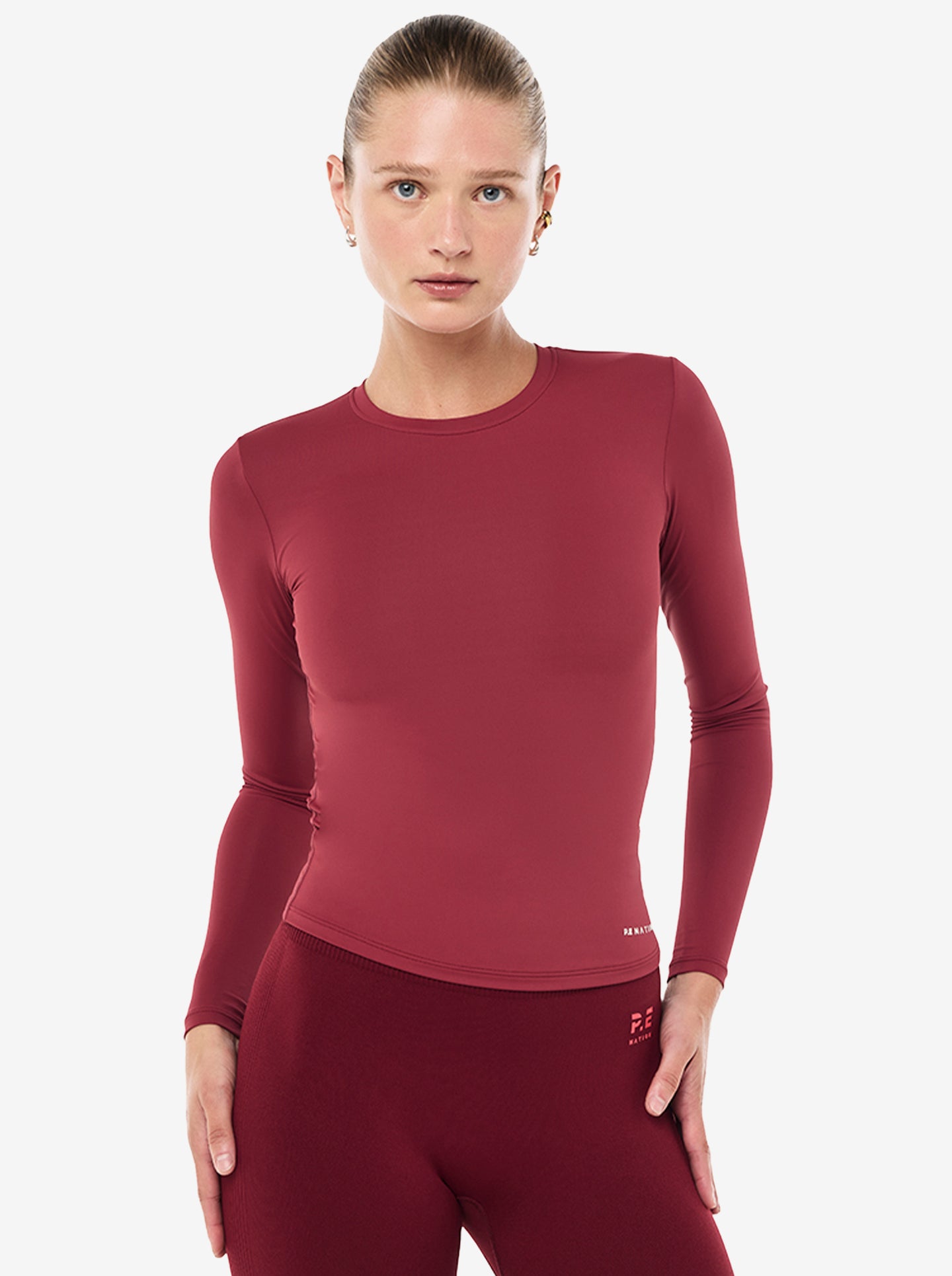 Foundation Long Sleeve Top in Cabernet