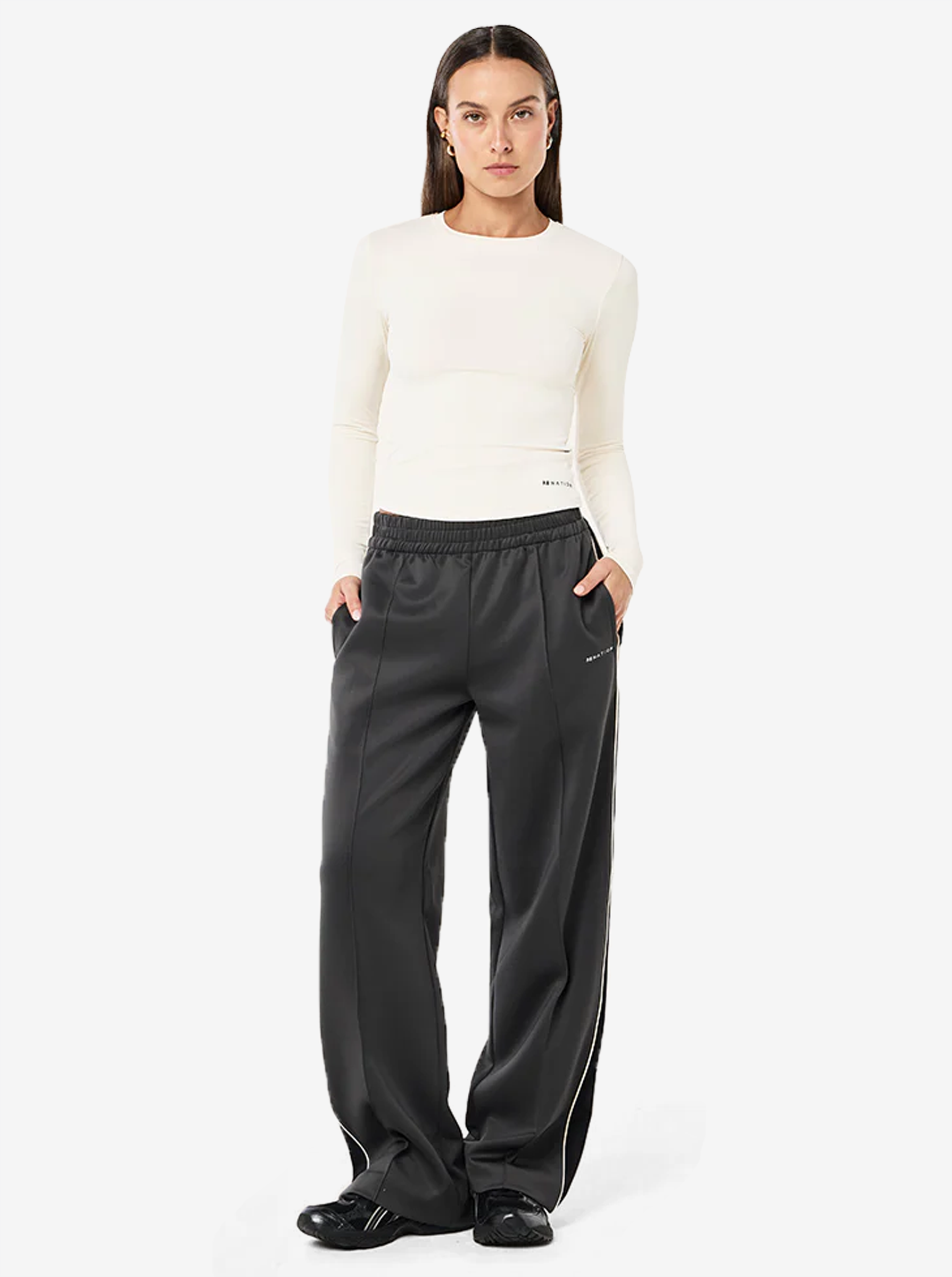Man Down Track Pant in Caviar