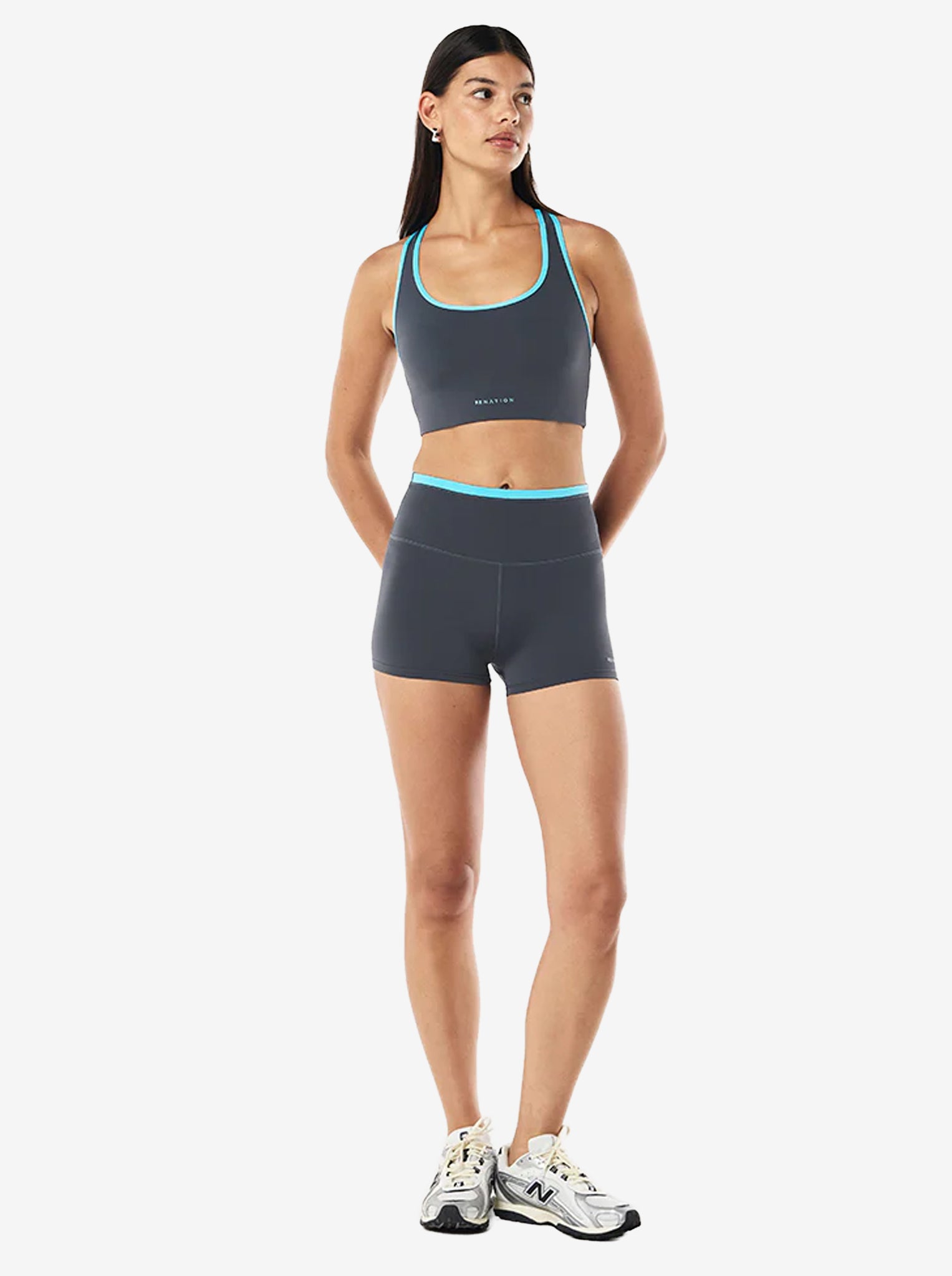 Vita 2.5" Bike Short in Marine Blue & Turquoise