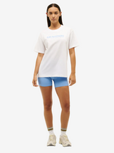 Aero Short Sleeve Tee in White & Cornflower Blue