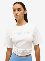 Aero Short Sleeve Tee in White & Cornflower Blue