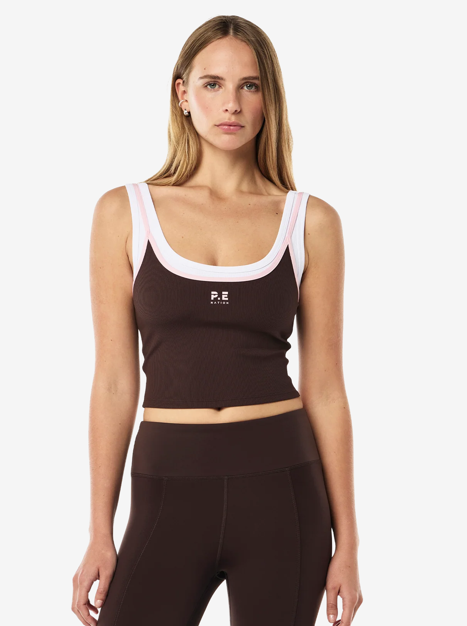 Forward Tank in Espresso & Chalk Pink
