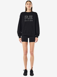 Heads Up Sweat in Black & Optic White