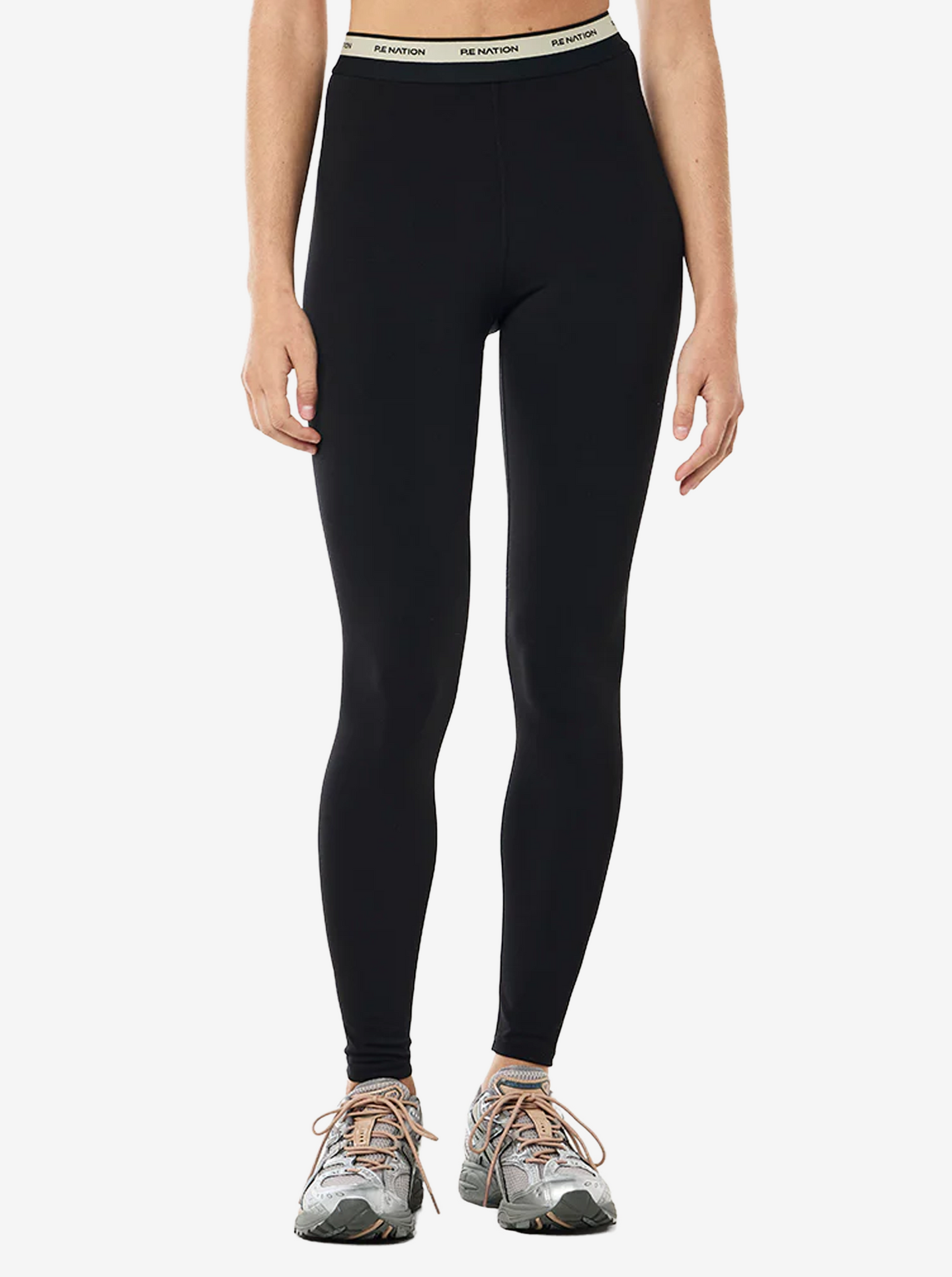 Avant Full Length Legging in Black & Biscuit