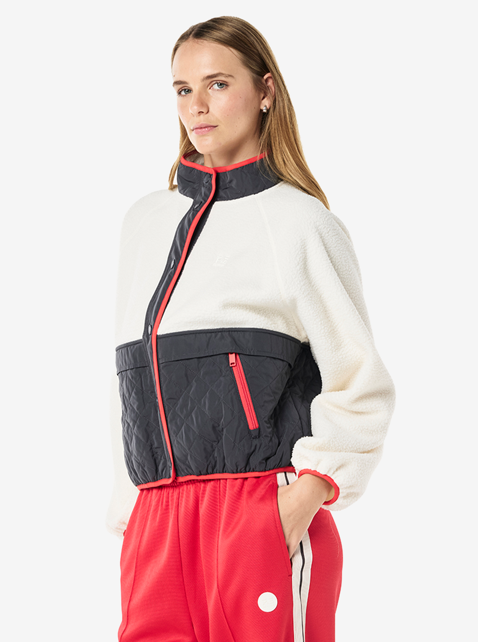 Technique Quilt Jacket in Whisper White & Marine Blue
