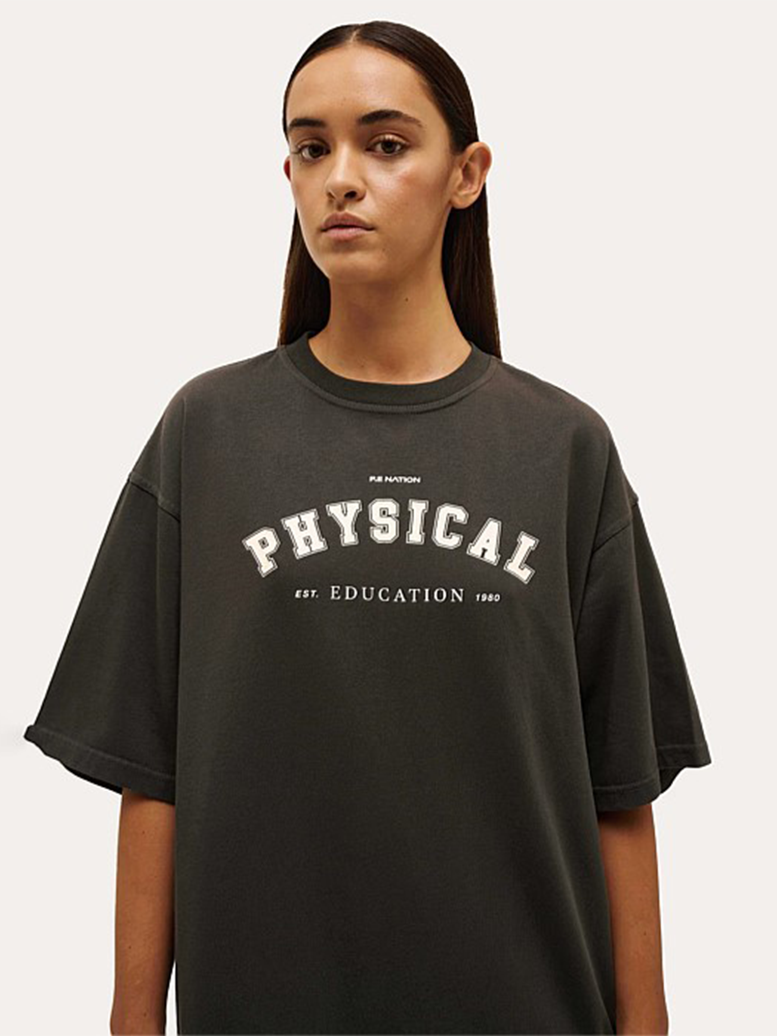 Physical Oversized Tee in Washed Black