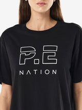 Heads Up Tee in Black & Optic White