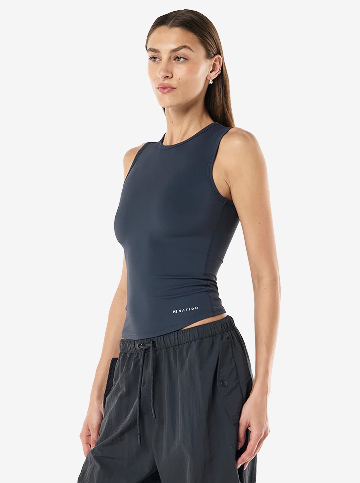 Foundation Muscle Tank in Marine Blue