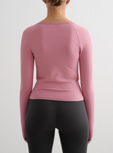 Desert Rose Ribbed Seamless Zip Jacket