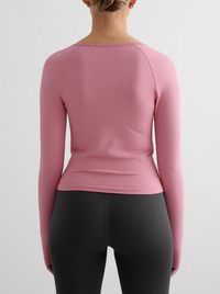 Desert Rose Ribbed Seamless Zip Jacket