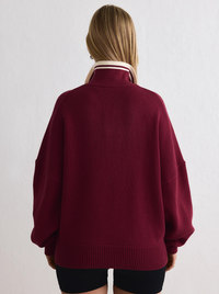 College Knitted Half Zip