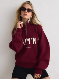 College Knitted Half Zip