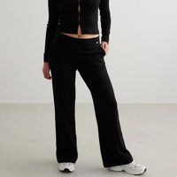 Black Ease Ribbed Wide Pants