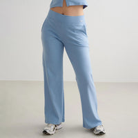 Blue Mist Ease Ribbed Wide Pants