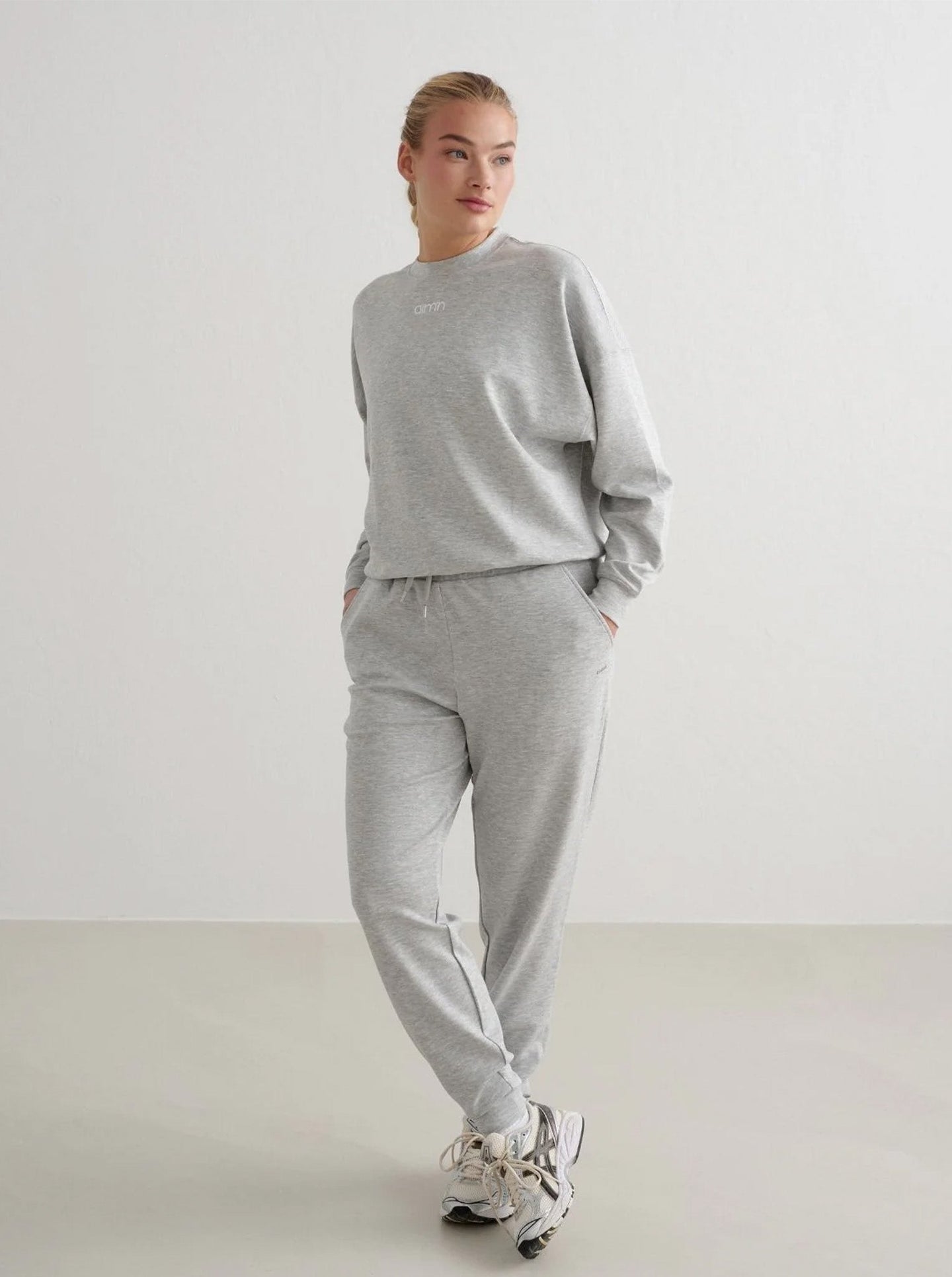 Light Grey Melange Comfy Modal Pants