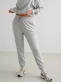Light Grey Melange Comfy Modal Pants