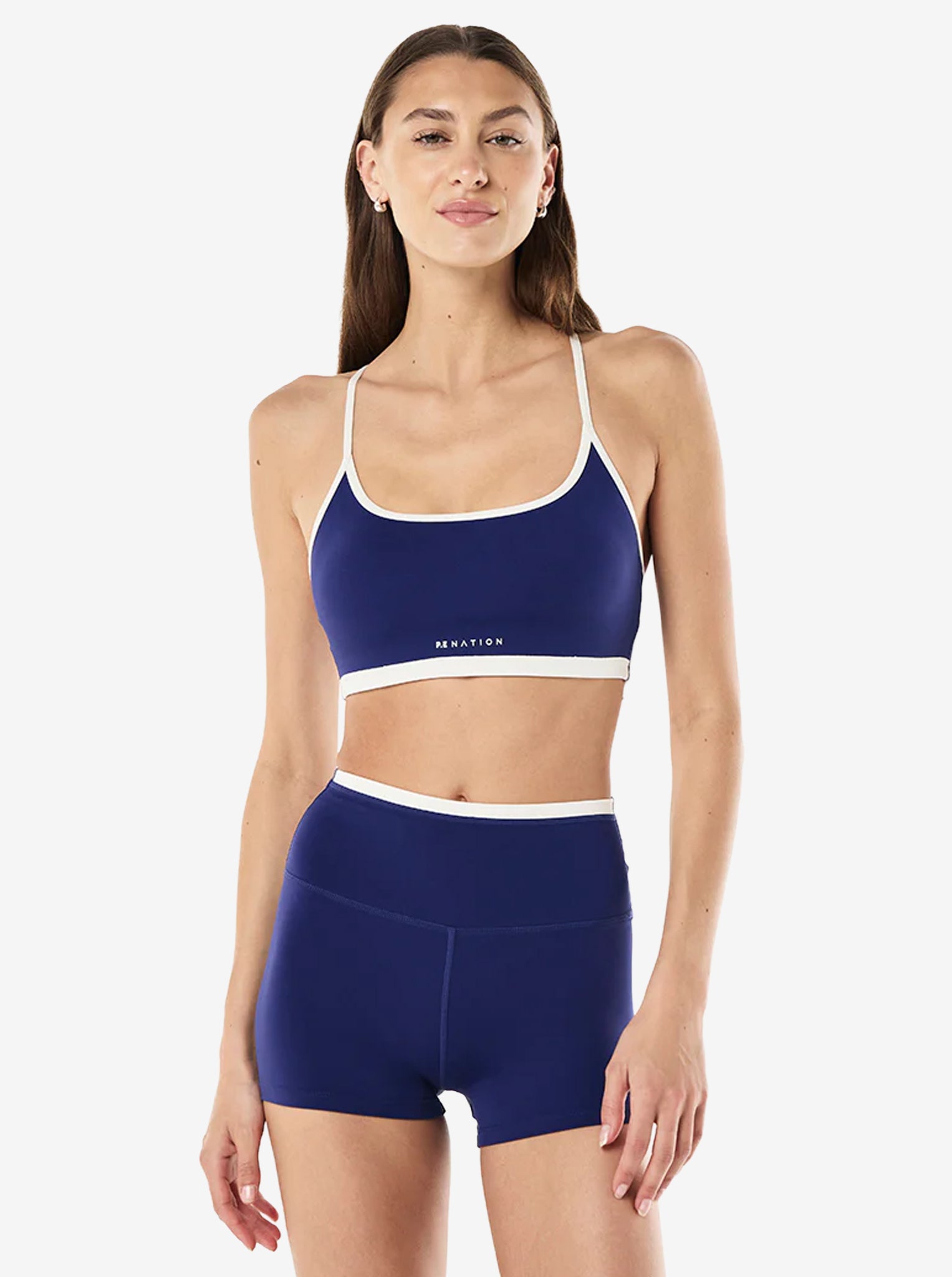 Fundamental Sports Bra in Bright Navy & Whisper White