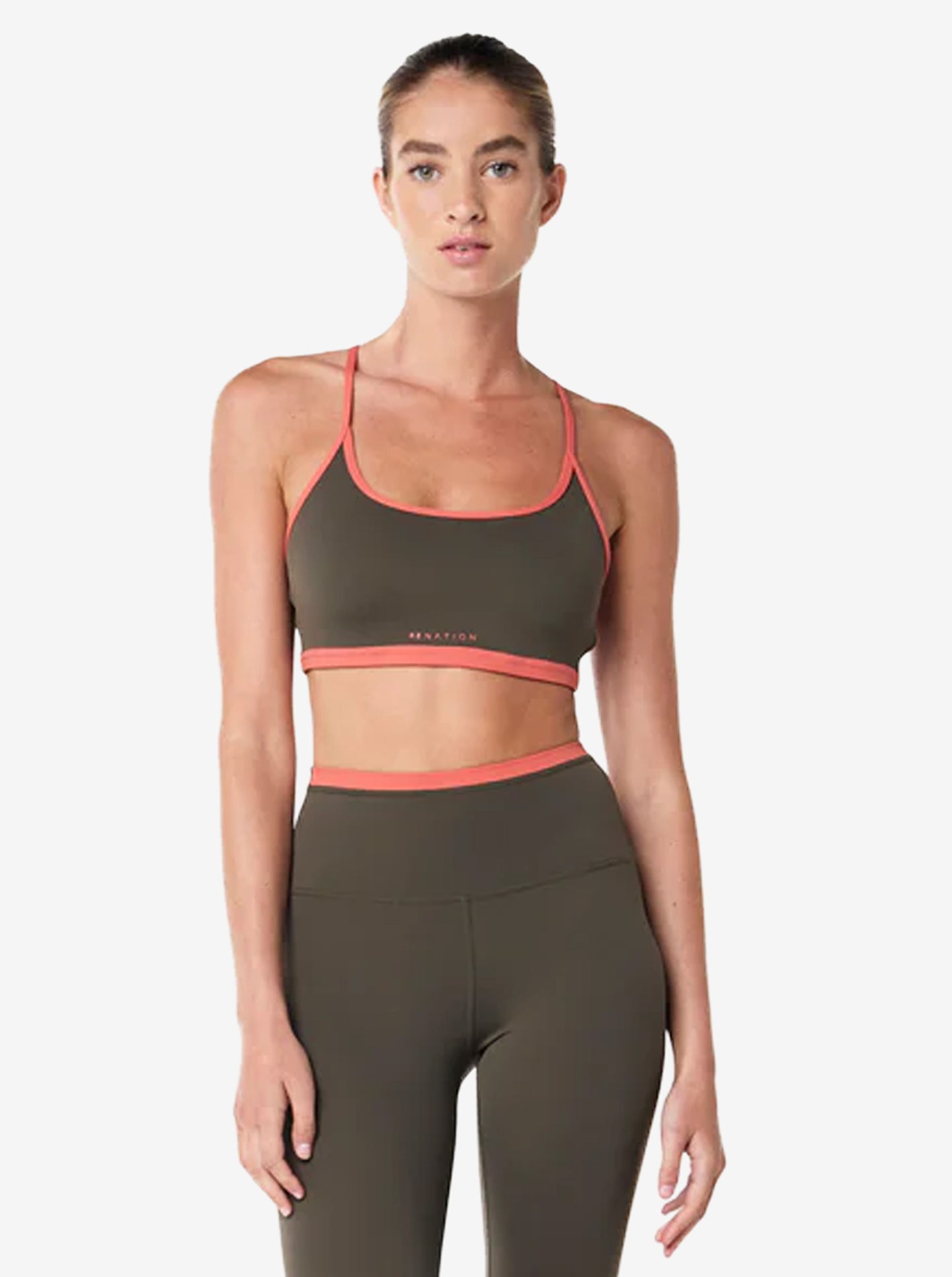Fundamental Sports Bra in Tarmac & Brick Red