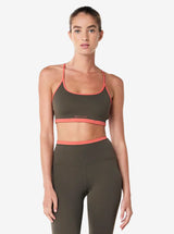 Fundamental Sports Bra in Tarmac & Brick Red