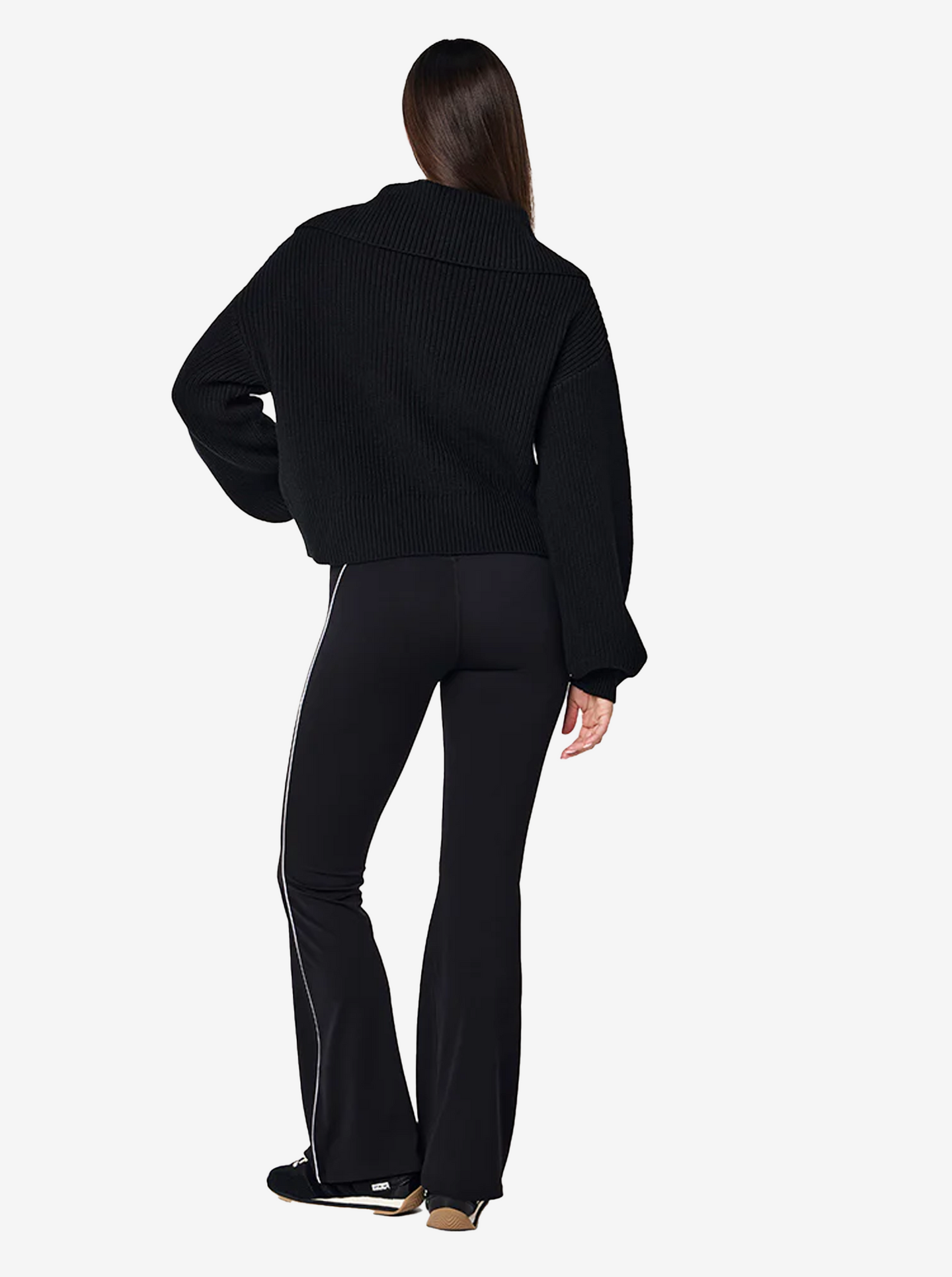 High Season Zip Neck Knit in Black