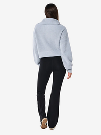 High Season Zip Neck Knit in Ice Blue