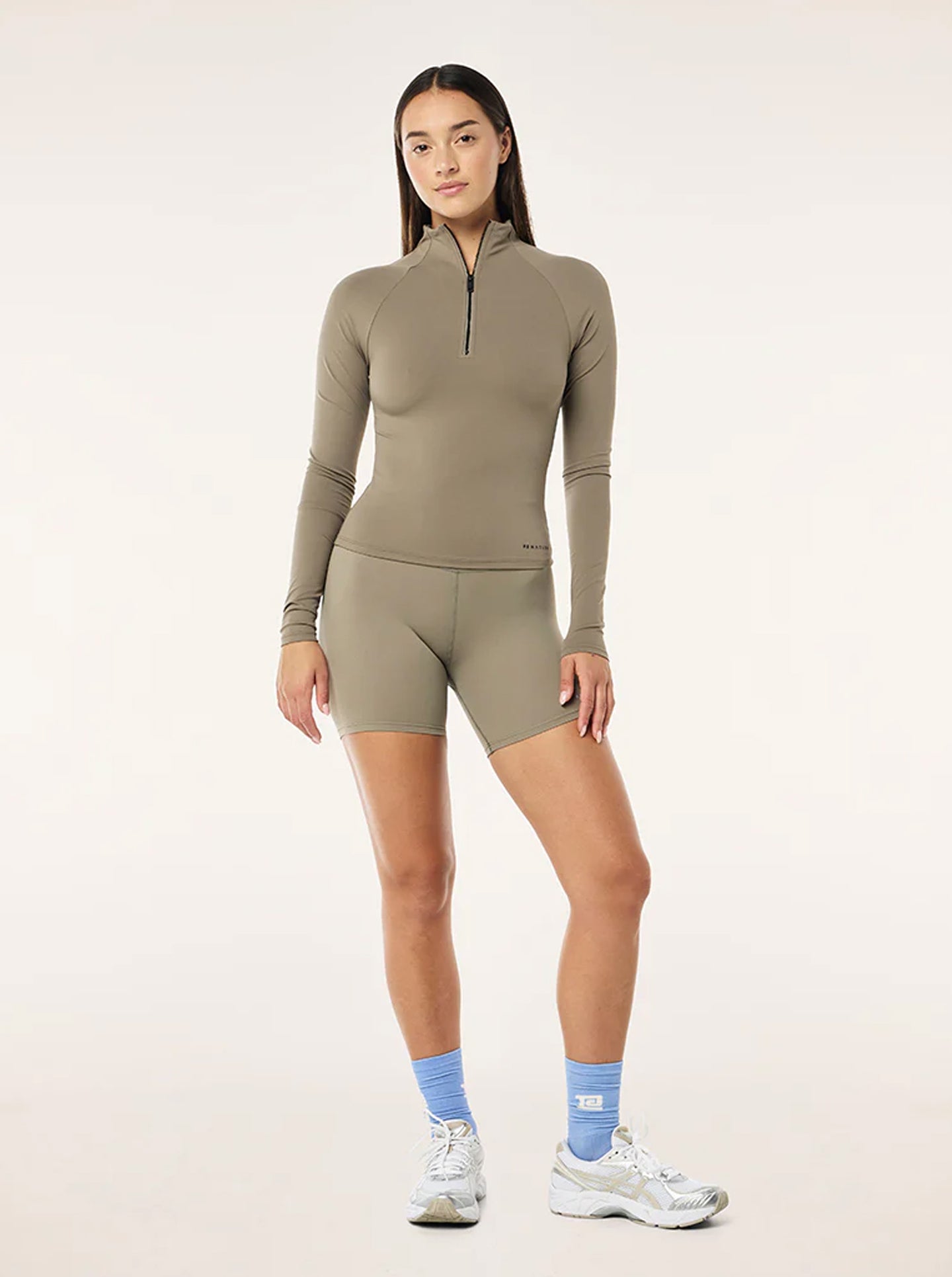Routine Quarter Zip Long Sleeve in Fawn