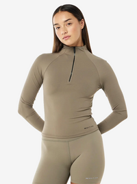 Routine Quarter Zip Long Sleeve in Fawn