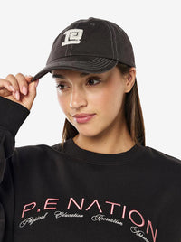 Monogram Cap in Washed Liquorice