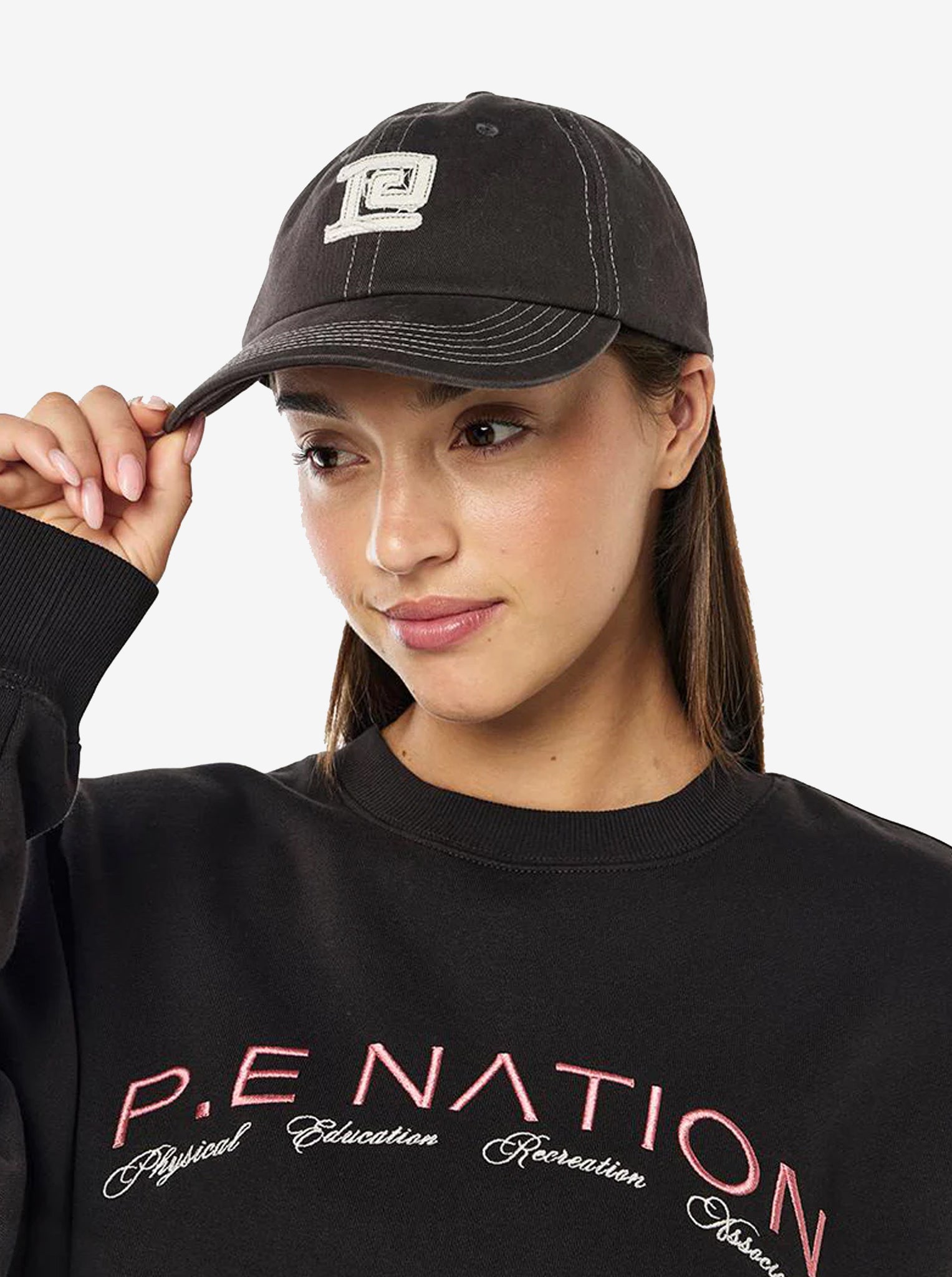 Monogram Cap in Washed Liquorice