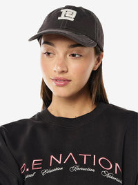 Monogram Cap in Washed Liquorice
