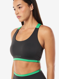 Highgate Sports Bra in Caviar & Kelly Green