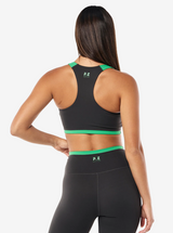 Highgate Sports Bra in Caviar & Kelly Green