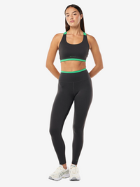 Highgate Sports Bra in Caviar & Kelly Green