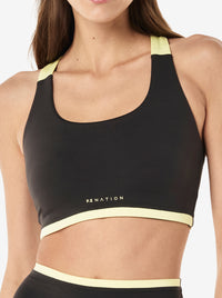 Highgate Sports Bra in Smokestone & Lemonade